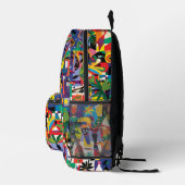 Leuke Cool Cartoon Kleurrijke Doodle Gepersonalise Bedrukte Rugzak (Rechts)