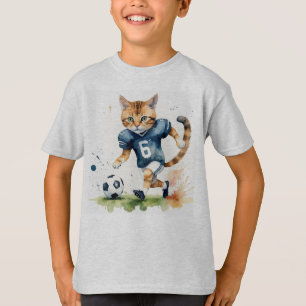 Leuke Cool Cat Spelen Football Rugby T-shirt