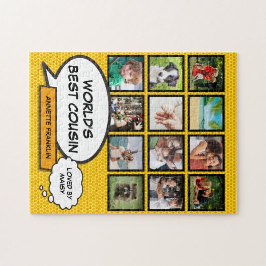 Leuke Cool Cousin Fotocollage Moderne Comic Legpuzzel (Horizontaal)