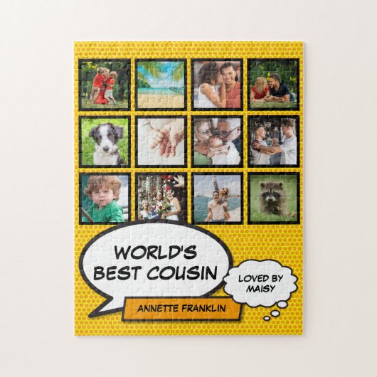 Leuke Cool Cousin Fotocollage Moderne Comic Legpuzzel (Verticaal)