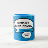 Leuke Cool Cousin Moderne Fotocollage Tweekleurige Koffiemok (Center)