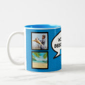 Leuke Cool Cousin Moderne Fotocollage Tweekleurige Koffiemok (Links)