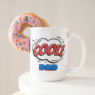 Leuke Cool Dad  Stripboek Pop Art Cartoon Tweekleurige Koffiemok