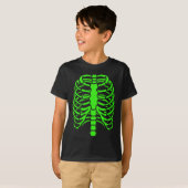 Leuke Cool Green Skeleton Rib Cage Halloween T-shirt (Voorkant volledig)