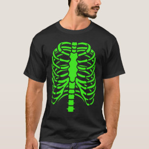 Leuke Cool Green Skeleton Rib Cage Halloween T-shirt