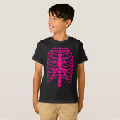 Leuke Cool Pink Skeleton Rib Cage Halloween T-shirt (Voorkant volledig)