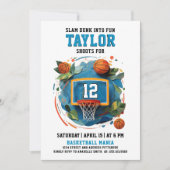 Leuke Cool Sport Kleurrijke Blauwe Basketbal Verja Kaart (Voorkant)