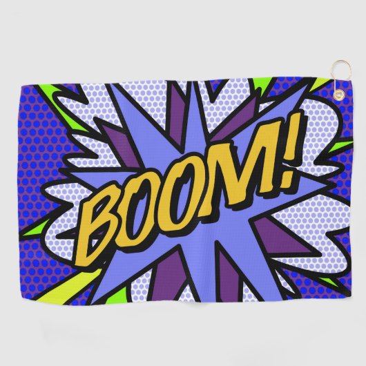 Leuke Coole BOOM Stripboek Superheld Golfhanddoek (Horizontaal)