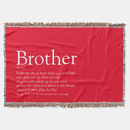 Leuke Coole Broer Definitie Modern Rood Deken (Voorkant)