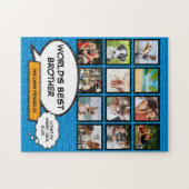 Leuke Coole Broer Fotocollage Blauwe Stripboek Legpuzzel (Horizontaal)