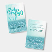 Leuke coole glitter script poolparty VIP Badge (Voor- en achterkant)