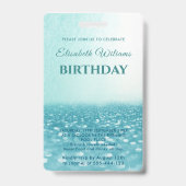 Leuke coole glitter script poolparty VIP Badge (Achterkant)