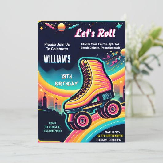 leuke coole jongens meisjes Rolschaatsen 13e verja Kaart (Staand voorkant)