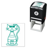 Leuke coole kat Goed Gedaan leraar stempel (In situ)