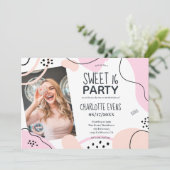 Leuke coole roze blush abstracte vormen foto Sweet Kaart (Staand voorkant)