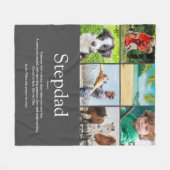 Leuke Coole Stiefvader Stiefpapa Citaat Fotocollag Fleece Deken (Voorkant (Horizontaal))