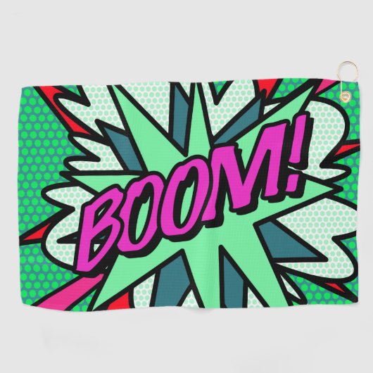 Leuke Coole Stripboek BOOM Modern Golfhanddoek (Horizontaal)