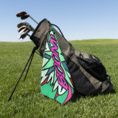 Leuke Coole Stripboek BOOM Modern Golfhanddoek (Groen)