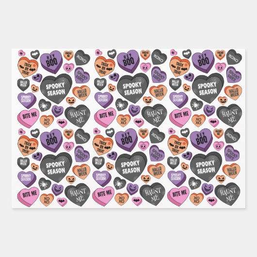 Leuke coquette Halloween boog snoep hart spin web Inpakpapier Vel (Voorkant)