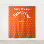 Leuke Coquette Sinaasappel Rode strik Patroon Foto Wandkleed (Voorkant)