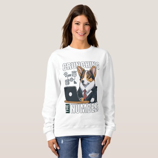 Leuke corgi analist knarsen de cijfers trui (Voorkant volledig)
