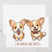 Leuke Corgi Dog Jubileum Valentijn kaart (Voorkant / Achterkant)