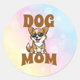 Leuke Corgi Dragen Zonnebril Hond Mam Ronde Sticker