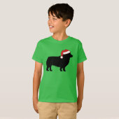 Leuke Corgi Kersthond in Santa Hat Kinder T-shirt (Voorkant volledig)