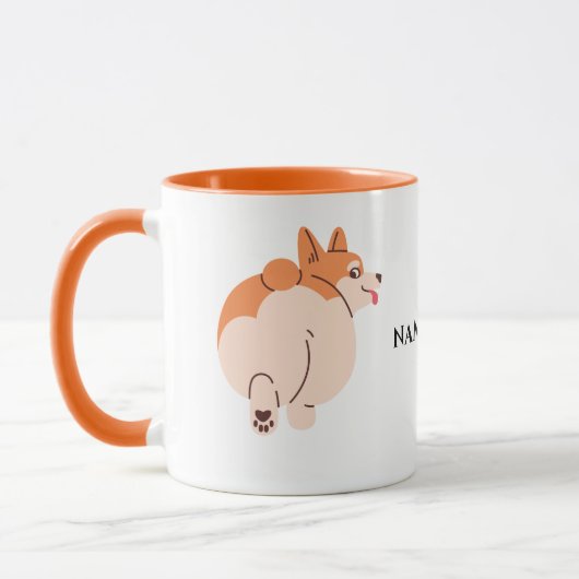 Leuke Corgi mok met bewerkbare naam (Links)