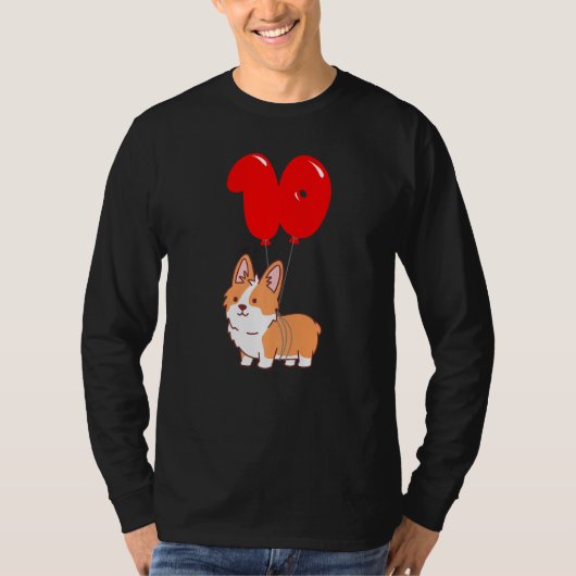 Leuke Corgi Pembroke 10e Verjaardag Kinder Ballon  T-shirt (Voorkant)
