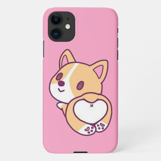 Leuke Corgi Puppy Liefde iPhone Hoesje (Achterkant)