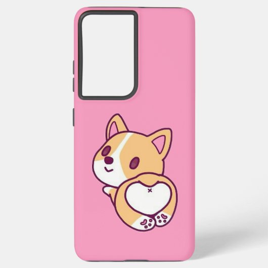 Leuke Corgi Puppy Liefde Samsung Galaxy Hoesje (Achterkant)