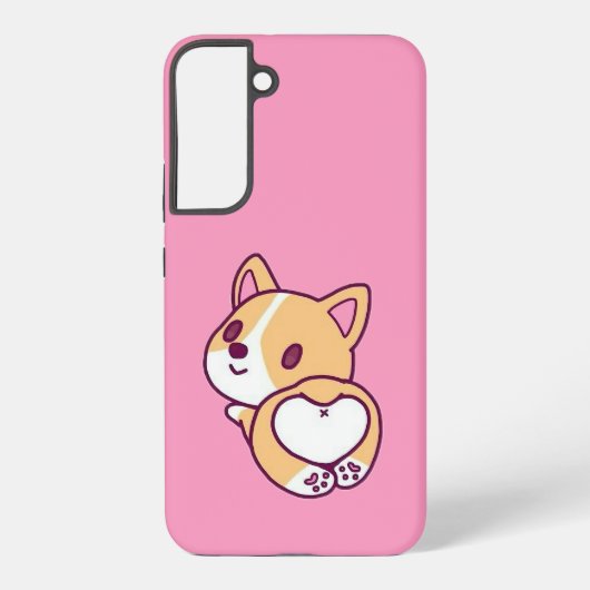 Leuke Corgi Puppy Liefde Samsung Galaxy Hoesje (Achterkant)