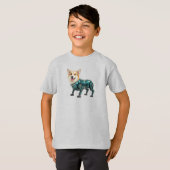Leuke Corgi Robot Kinder T-Shirt (Voorkant volledig)