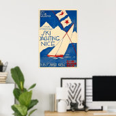 Leuke Côte d'Azur Ski Yachting Zeilboot Zee Poster (Thuiskantoor)
