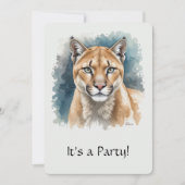Leuke "Cougar" over de heuvel Verjaardag Uitnodige Kaart (Voorkant)