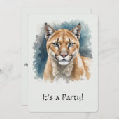 Leuke "Cougar" Over de Heuvel Verjaardagsuitnodigi Kaart (Voorkant / Achterkant)