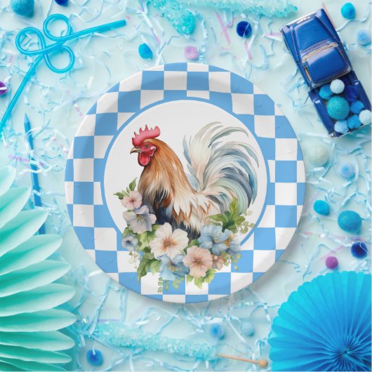 Leuke Country Rooster liefhebbers Papieren Bordje (Feest)