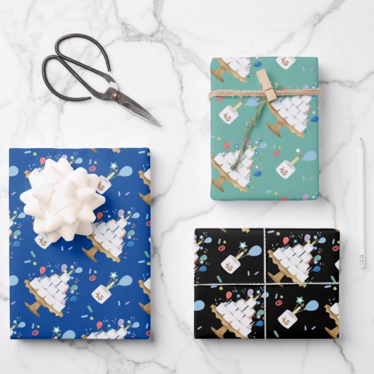 Leuke Covid Toilet Papier Verjaardag Cake Quaranti Inpakpapier Vel (Voorkant)