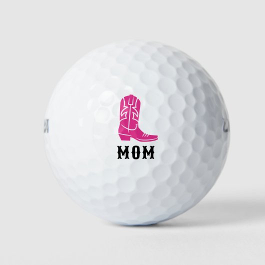 Leuke Cowboy Boot Custom Monogrammed Roze Golfballen (Voorkant)