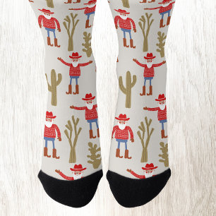 Leuke Cowboy Kerstman Western Kerstmis Sokken
