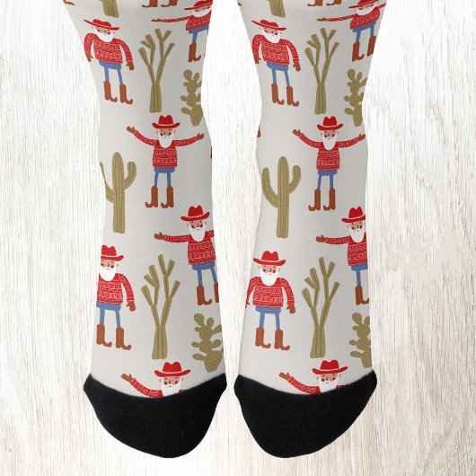 Leuke Cowboy Kerstman Western Kerstmis Sokken