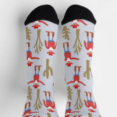 Leuke Cowboy Kerstman Westerse Kerstmis Blauw Sokken (Top)