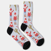Leuke Cowboy Kerstman Westerse Kerstmis Blauw Sokken (Rechts)