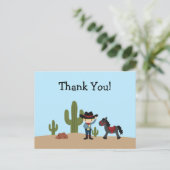 Leuke cowboy western boy bedankt briefkaart (Staand voorkant)