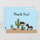 Leuke cowboy western boy bedankt briefkaart (Voorkant / Achterkant)