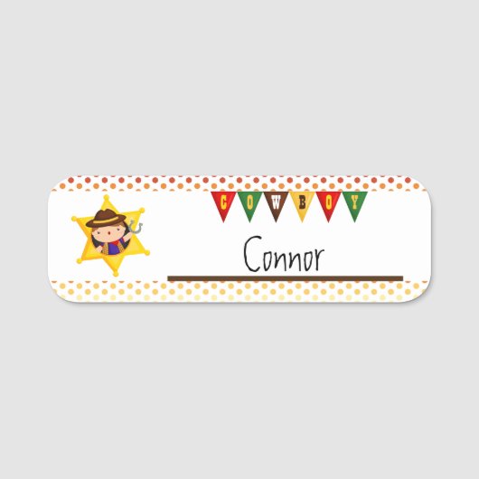 Leuke cowboy wild west naamplaatje (Voorkant)