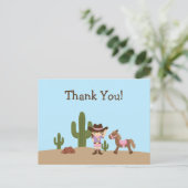 Leuke cowgirl western meisje bedankt briefkaart (Staand voorkant)