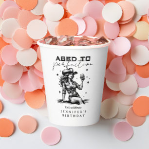 Leuke Cowgirl Wit Gerijpt tot Perfectie Verjaardag Papieren Bekers