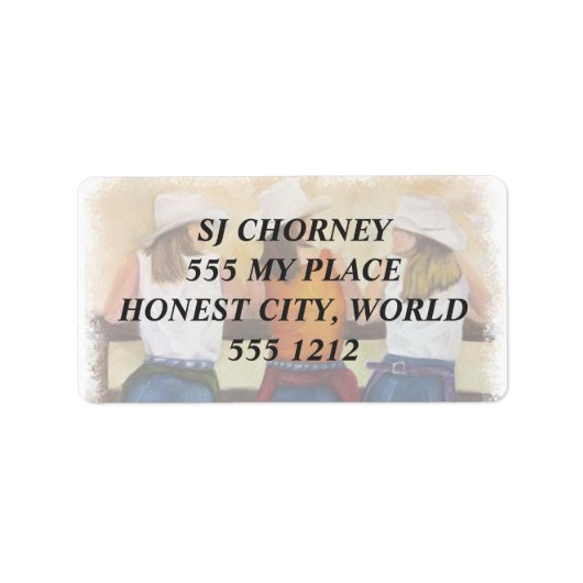 LEUKE COWGIRLS ADRESETIKETTEN ETIKET (Voorkant)